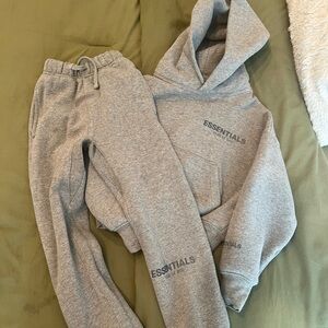 Essentials Kids Heather Gray Hoodie & Sweatpant Set